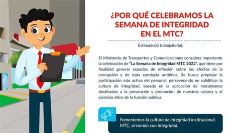 Por qué celebramos la Semana de Integridad en el MTC Informes y