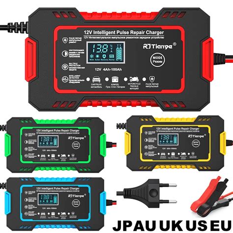 Araba Pil Arj Cihaz 12V 6A Darbe Onar M LCD Ekran Ak Ll H Zl Arj