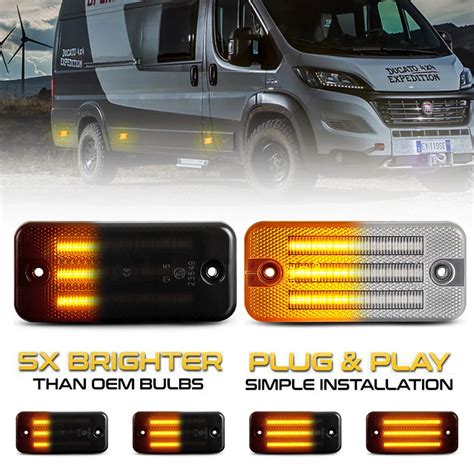 LED Dynamic Side Marker Lamps Fender Blinker Signal Light For Iveco