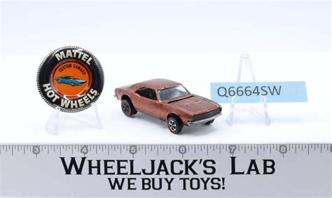 Custom Camaro Copper Hot Wheels Mattel 1967 Redline Vintage RL With Button Wheeljack S Lab