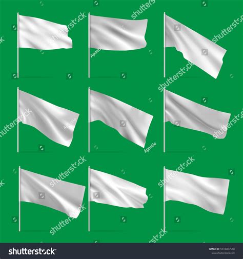 White Clean Horizontal Waving Template Flag Stock Vector Royalty Free