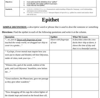 Epithet: Definition And Useful Examples Of Epithet In, 51% OFF