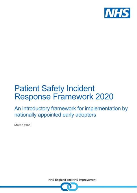 Pdf Patient Safety Incident Response Framework The Patient