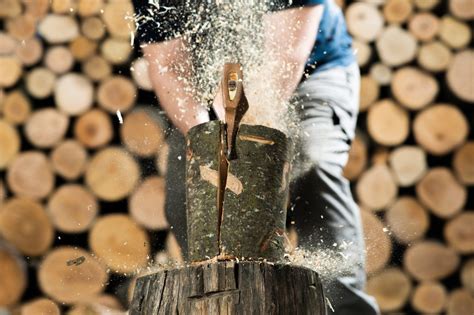 splitting axe  firewood outsidemodern