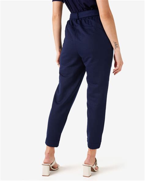 Riachuelo Calça de Moletom Feminina Clochard Amarração Azul Escuro AK