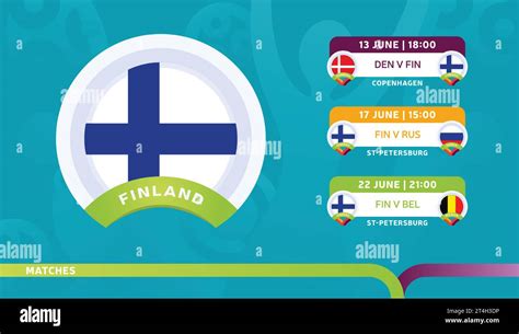 Finland National Team Schedule Matches Royalty Free Vector Stock Vector