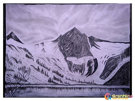 Beautiful Mountains Scenery Drawing Done With - GranNino