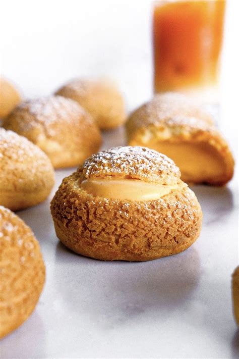 Choux Au Craquelin Cream Puffs With Thai Tea Diplomat Cream One