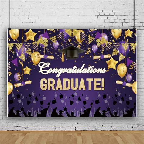 Leowefowa X Ft Vinyl Backdrop Congratulations Graduation Backdrop