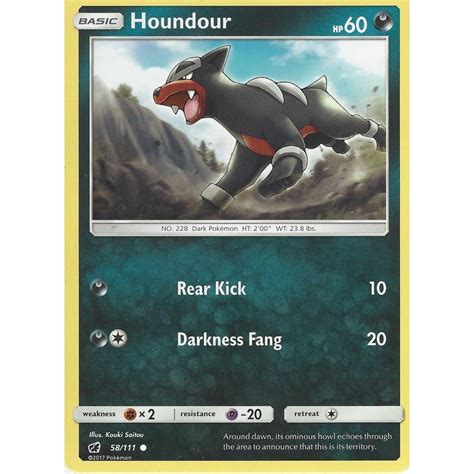 Pokemon Trading Card Game 58111 Houndour Common Sm 04 Crimson