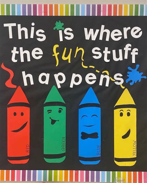 Board We Created Crayon Themed Classroom Preschool Classroom Decor Preschool Bulletin Boards