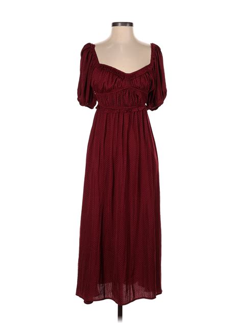 Dra Los Angeles 100 Polyester Burgundy Casual Dress Size S 65 Off