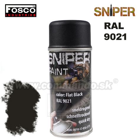 SNIPER farba v spreji RAL 9021 čierna 150ml FOSCO Industries Commando sk