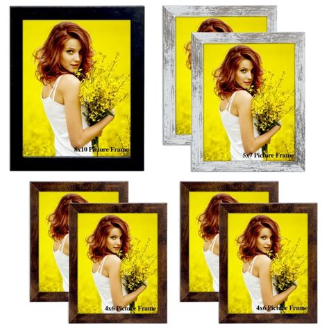 7 Pack Mixed Colorful Picture Frames,Four 4x6,Two 5X7,One 8X10 Photo ...