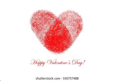 Creative Poster Double Fingerprint Heart Red Stock Vector Royalty Free