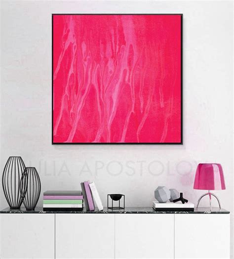 Pink Wall Art Minimalist Abstract Painting Pink Canvas Wall - Etsy