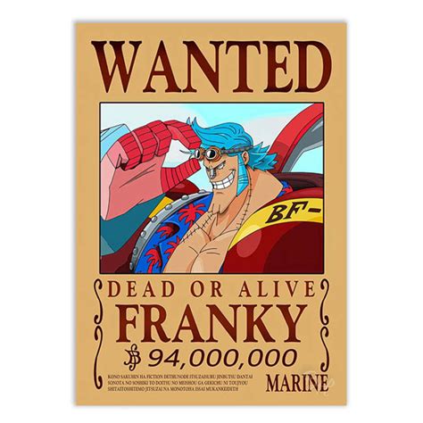 Placa Decorativa A One Piece Wanted Procurados Franky Elo