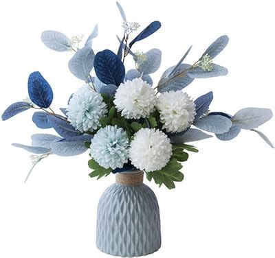 Naweida Artificial Flowers With Vase Faux Hydrangea Flower Arrangements