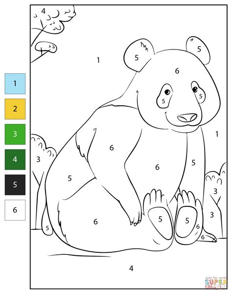 Color By Number Panda Coloring Page Free Printable Coloring Pages