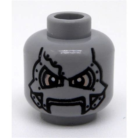 Lego Medium Stone Gray Dr Doom Head Recessed Solid Stud