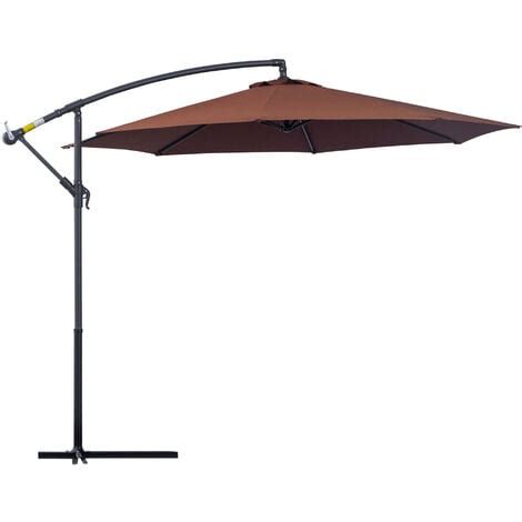 Outsunny 3 M Cantilever Parasol Banana Umbrella W Crank Tilt Cross