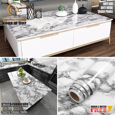 Jual Stiker Marmer Marble Glossy Pelapis Meja Lemari Dinding Dapur Anti