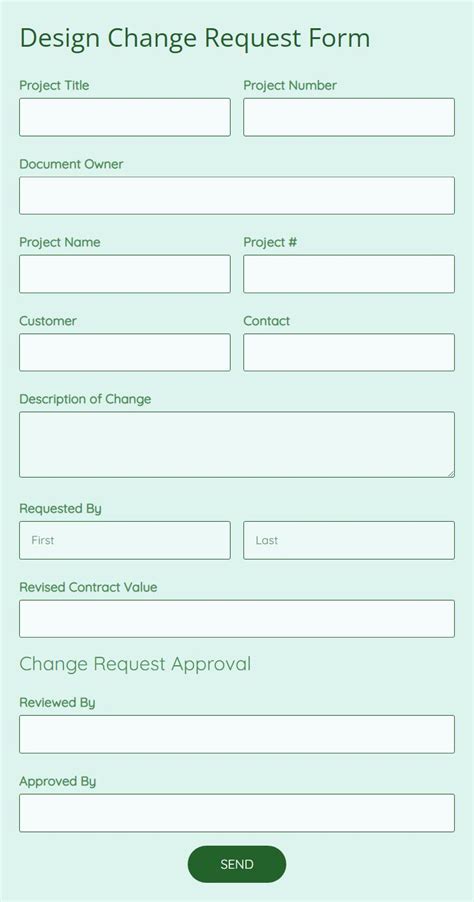 Design Change Request Form Template | 123FormBuilder