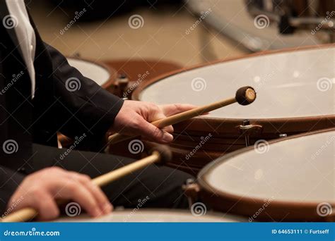 Hands Musician Playing Timpani Stock Image Image Of Indoors Culture