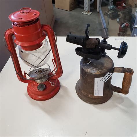 Vintage Kerosene Lantern And Blow Torch