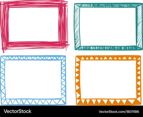 Four Frames In Different Colors Royalty Free Vector Image