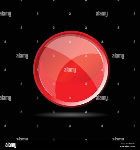 Red Glossy Button On Black Vector Illustration Stock Vector Image And Art