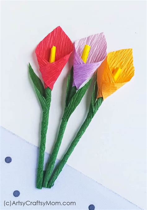 Crepe Paper Calla Lily Flower Craft