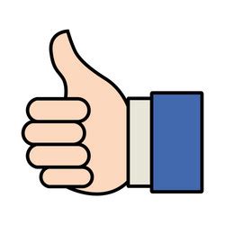 Hand Thumb Up Flat Icon Like Royalty Free Vector Image