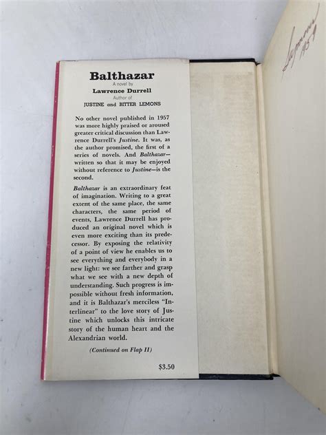 Balthazar By Durrell Lawrence Very Good Hardcover 1958 First