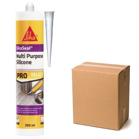 Sika Sikaseal Multi Purpose Pro Silicone Sealant Clear Int Ext Box