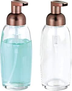 Amazon Mdesign Modern Glass Refillable Foaming Soap Dispenser Pump