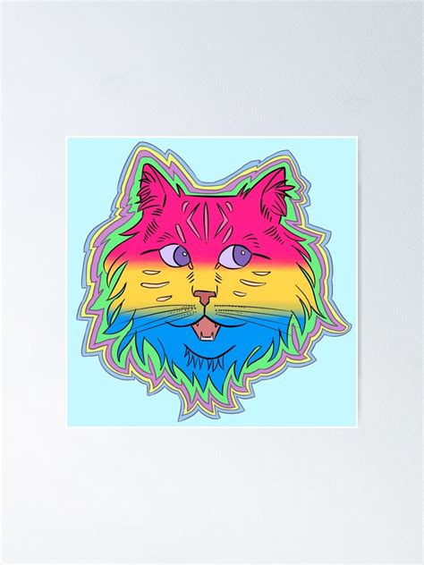 Lgbt Pride Cat Pan Flag Poster By Spitscribble Redbubble