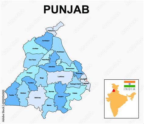 Punjab Map Political And Administrative Map Of Punjab With Districts