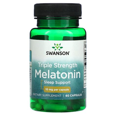 Swanson, Triple Strength Melatonin, 10 mg, 60 Capsules Singapore