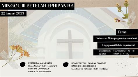 Ibadah Live Streaming HKBP Menteng MINGGU III SETELAH EPHIPANIAS