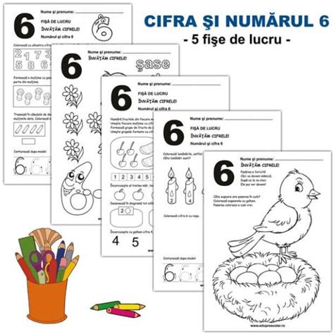 Fise De Lucru Cu Cifra Si Numarul 6 Matematica Logica Eduprescolarro