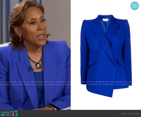 Wornontv Robins Blue Asymmetric Blazer And Pants On Good Morning America Robin Roberts