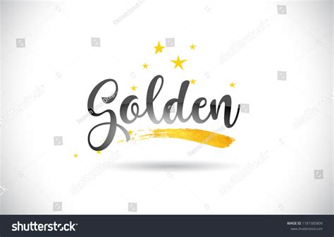 Golden Word Text With Golden Stars Trail And Royalty Free Stock