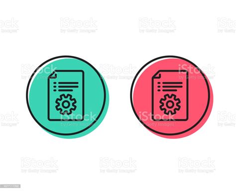 Technical Documentation Line Icon Instruction Sign Vector Stock