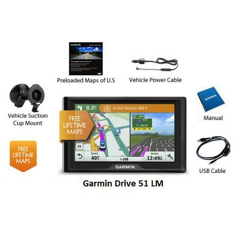 Garmin Drive 51 Lm Gps Navigator With Driver Alerts And Lifetime Maps