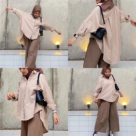 Outfit Kemeja Hijab Ootd Kemeja Ootd Oversize Oversized Shirt