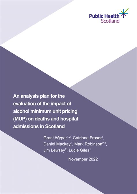 Pdf An Analysis Plan For The Evaluation Of The Impact Of Alcohol