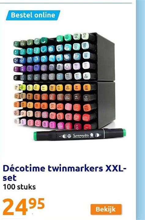 Décotime Twinmarkers XXL Set Aanbieding bij Action 1Folders nl