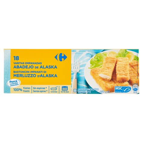 Carrefour 18 Bastoncini Impanati Di Merluzzo D Alaska Surgelato 18 X 25