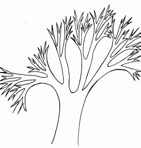 Coloriages sur les arbres Tête à modeler